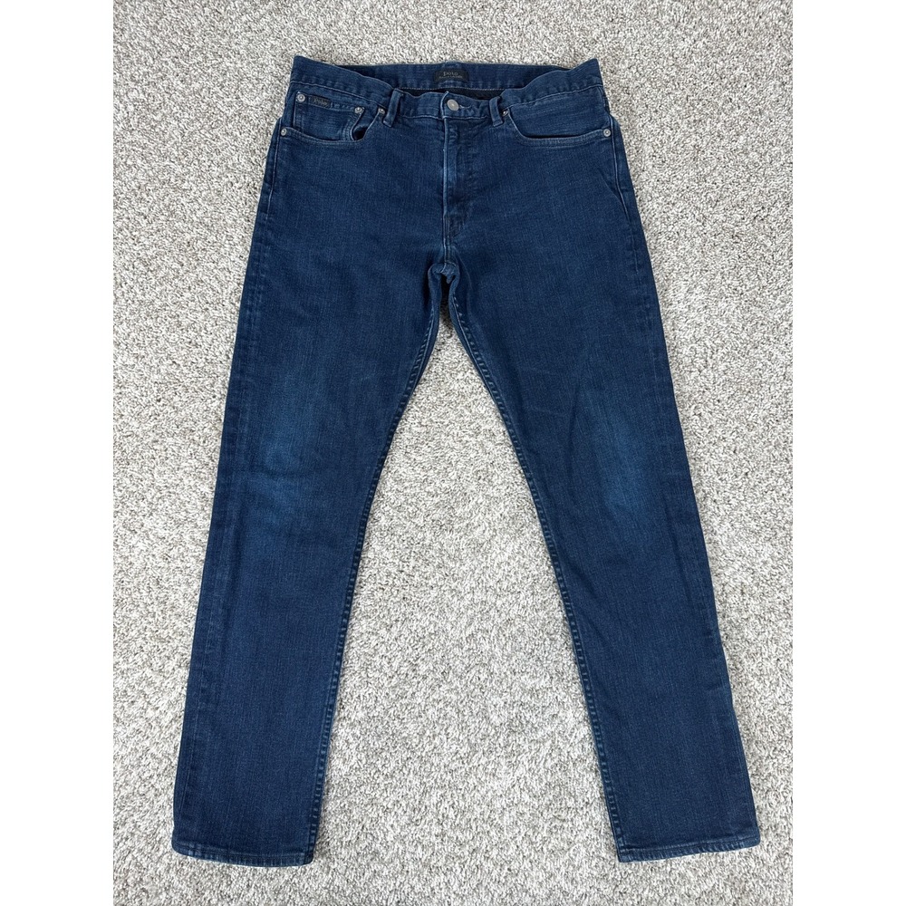 Polo Ralph Lauren Jeans Mens 32x32 Blue Prospect Straight Stretch Denim Dark